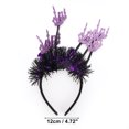 thumbnail image 3 of Accesorios Únicos 1 Pc Diadema de Patrones de Calaveras de Moda para Halloween 4.72" Diámetro Negro Púrpura, 3 of 6