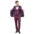 thumbnail image 3 of Tazzio Skinny Fit Shiny Satin Tuxedo 3 Piece Suit Set with Bowtie, 3 of 4