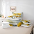 thumbnail image 5 of Homewish Watercolor Yellow Flower Twin Bedding Sets 7-Piece, Marbling Abstract Ombre Bedding Comforter Set, Modern Fashion Reversible Sheet Sets, Lightweight Room Decor, 5 of 7