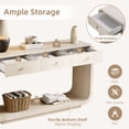 thumbnail image 6 of Harper & Bright Designs Farmhouse Rectangular Console Table with Storage, Narrow Entryway Table with 3 Drawers and Shelf, Wood Curved Sofa Table for Living Room, Hallway, Beige, 6 of 14