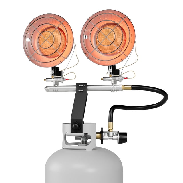 Calefactor portátil de propano Benass de 30,000 BTU con doble tanque