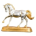 thumbnail image 1 of simhoa Statue de Cheval Européen Figurine Fait Main Simulation Animal Or Résine Chanceuse Argent, 1 of 8