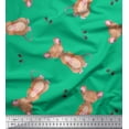 thumbnail image 1 of Soimoi Green Rayon Fabric Footprints & Mouse Kids Print Sewing Fabric Yard 42 Inch Wide, 1 of 3
