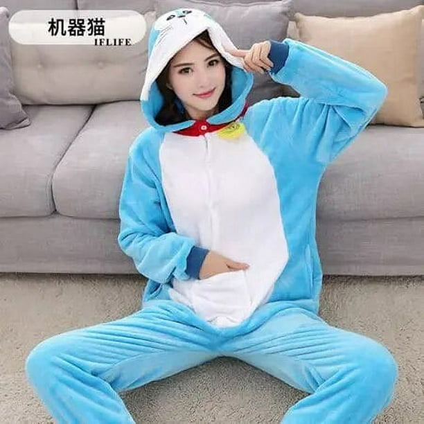 Pijama de unicornio rosa Kigurumi de dibujos animados mono con capucha para mujer adulta Animal Halloween Navidad Panda puntada ropa de dormir de dinosaurio Walmart en linea