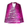 thumbnail image 5 of Feancey Women's Two Piece Pajama Set 2024 Fashion Christmas Tree Print Sleepwear Sets Casual Loose Button Down Pjs with Lounge Pants Deal of The Day Multicolor XXL, 5 of 7