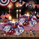 thumbnail image 5 of Adornos colgantes para la puerta con corona del Día de la Independencia, anillo de vela de plástico azul artificial 9,84 pulgadas, decoración de pared de portavelas navideñas, acento festivo en la, 5 of 6