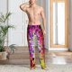thumbnail image 2 of Balery Colorful Tie Dye Stained Glass 3 Pantalones de pijama para hombre, pijama ultraligero, pantalón de descanso-X-Large, 2 of 6