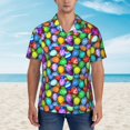thumbnail image 4 of Daiia Colorful Easter Eggs1 Hawaiian Shirt for Men Gentle Cotton Regular Short Sleeve Casual-Medium, 4 of 9