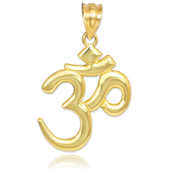 Solid Gold Om/Ohm (10K Yellow Gold, Pendant)