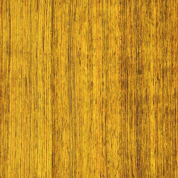 Ahgly Company Machine Washable Indoor Square Abstract Yellow Modern Area Rugs, 7' Square