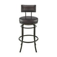 thumbnail image 4 of Armen Living Indoor Rees Swivel Counter or Bar Stool in Black Finish with Gray Faux Leather, 4 of 7
