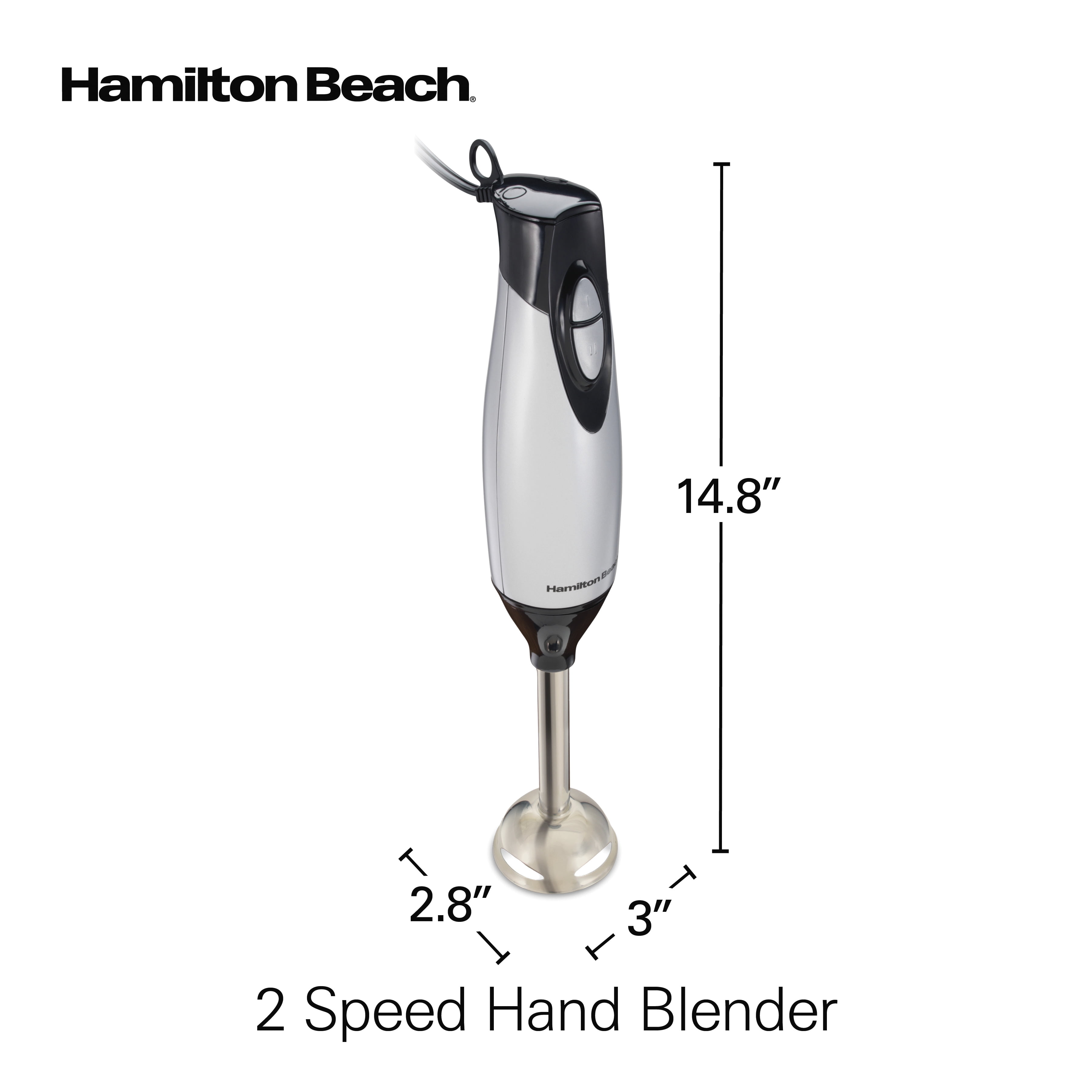  Hamilton Beach 4-in-1 Electric Immersion Hand Blender with  Handheld Blending Stick, Whisk + 3-Cup Food & Vegetable Chopper Bowl,  2-Speeds, 225 Watts, Silver and Stainless Steel (59765): Electric Hand  Blenders: Home