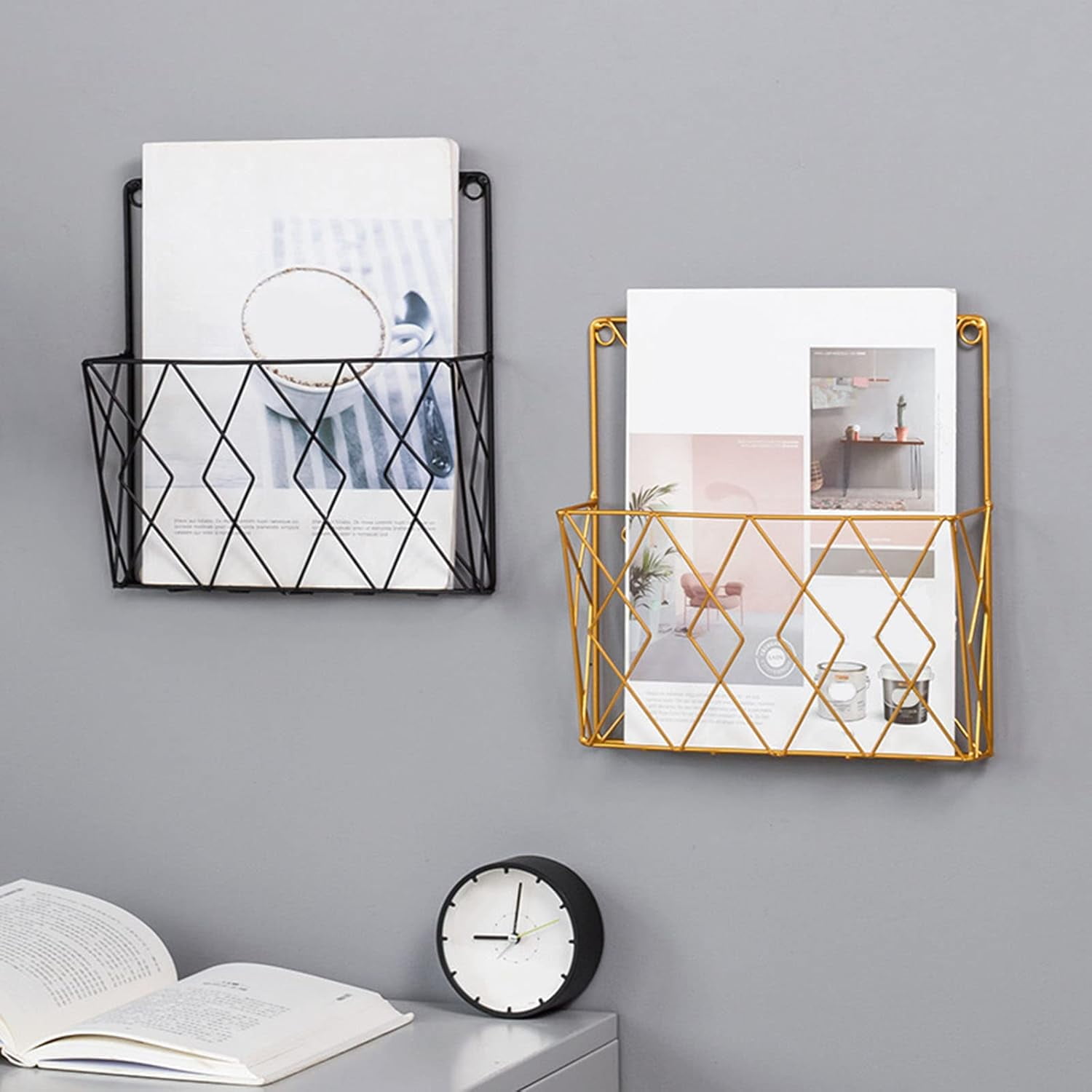 Wall mounted magazine rack newspaper book rack storage rack black Walmart