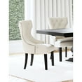 thumbnail image 2 of 1pc Dining Chair In Beige, With Button Tufting, Nailhead Trim, Curved Back For Room Beige Wingback, Design, 2 of 7