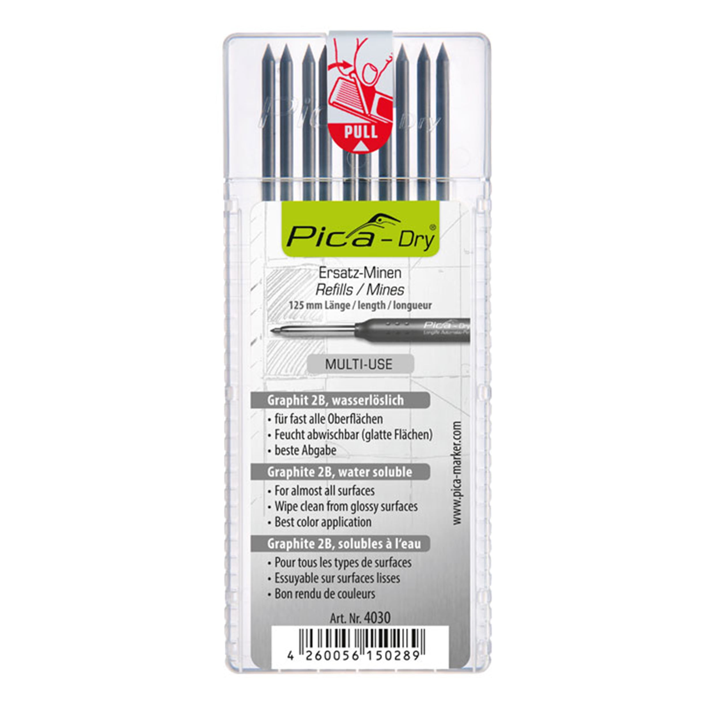 of 10 4030 Graphite REFILL pack Pica Dry Graphite Automatic Pen/Pencil 3030