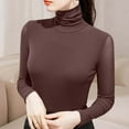thumbnail image 2 of Kovlvoll Womens Long Sleeve Tops High Neck Slim Fitted Mesh Soft Comfy Thermal Blouses Basic Layer Shirts, 2 of 6