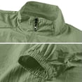 thumbnail image 5 of GrmtClth Men's Outdoor Breathable Stand Collar Zip Up Jacket Lightweight Quick Dry Windbreaker Sun Protection Coat For Hiking Walking Daily Weekend Wear Army Green 2XL, 5 of 5