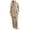 Khaki, variant on QUYUON Women Linen Pants Sets 2 Piece Outfits Plus Size Long Sleeve V Neck Tops and Full Length Long Pants Sets Two Piece Outfits Loungewear Casual Shirt and Pants Suit Set Army Green M