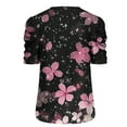 thumbnail image 4 of Txenfivo Womens Summer Floral Top Puff Short Sleeve Shirt for Women Casual Summer Ruffle Sleeve T-Shirts Trendy Summer V-neck Blouse Loose Fit Floral Tees, S-XXXL, 4 of 5