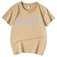 thumbnail image 5 of PMVFHDE T-Shirts pour Filles T-Shirts pour Filles T-Shirts Graphiques Tendance pour Filles T-Shirts Graphiques pour Filles T-Shirts Imprimés pour Filles Col Rond Manches Courtes t-Shirt Chemise Kaki, 10-11 Ans, 5 of 5