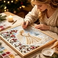 thumbnail image 5 of Christmas DIY Pearl Diamond Art Kits for Adults, Winter Angel Santa Reindeer Holiday Diamond Art Set, 3D Embossed Handmade Canvas Art, Home Wall Desktop Decor, Stress Relief Craft & Xmas Gift, 5 of 7