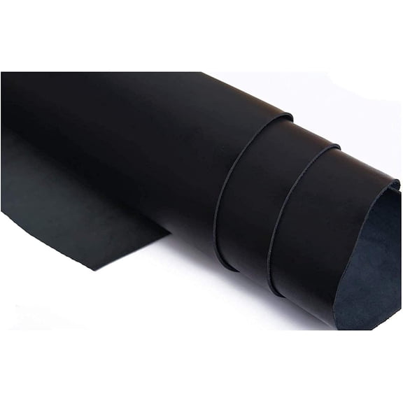 ELW 30"x48" Pre-Cut Cowhide Charcoal Black Leather 9-10 oz (3.6-4mm) Calf Hide Full Grain Leather for Tooling, Holsters, Knife Sheaf, Carving, Embossing, Stamping, Collar, Leash, Crafting