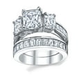 thumbnail image 4 of Metal Masters 2Ct Radiant Cut Cubic Zirconia Cz Sterling Silver Womens Engagement Ring Set, 4 of 9