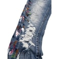 thumbnail image 3 of En Noir Men's Paint Splatter Distressed Ripped Skinny Fit Denim Jeans (30, Blue Stonewashed), 3 of 5