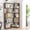 A-Dark Brown, variant on Resenkose 90cm L Shaped Corner Display Shelf, MDF Wood 5 Tier Open Storage Bookcase with Anti Tipping Device, Rounded Corner Furniture for Bedroom, Hallway, Dark Brown