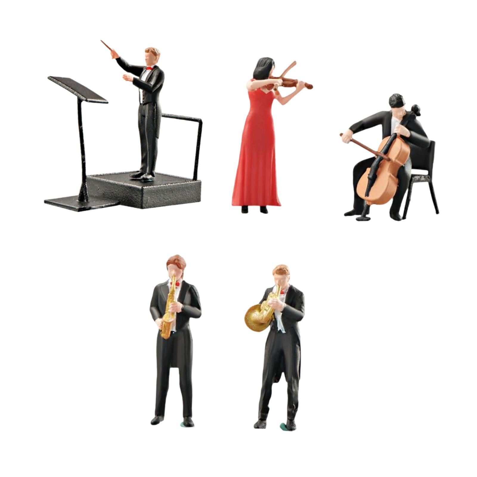 Dualoai 5 Pieces Musicians Music People /64 Scale Sand Table Decoration Ornament