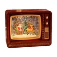 thumbnail image 2 of Globo de nieve navideño con forma de TV, linterna, caja de música iluminada para mesa de fiesta de Navidad Carro tirado por ciervos Rojo, 2 of 8
