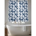 thumbnail image 5 of Farmhouse Flowers Sheer Curtains 72 Inch Length 2 Panels Set, Country Pastoral Blue Floral Plants Voile Window Treatment Rod Pocket Curtains Sheers Drapes for Bedroom/Living Room/Kitchen 52"x72"x2, 5 of 7