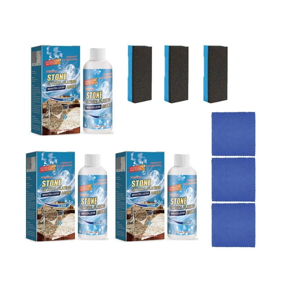 xaoyunyn Scratch Repair and Stain Cleaning Kit with Crystal Plating Agent for Kitchen Quartz,Travertine,Limestone,Tile Wood Countertops 3.4oz Brightening