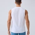 thumbnail image 5 of Men's Quick Dry Tech Stretch Active Sleeveless Crewneck Tank Top Workout Shirt Size 2XL White, 5 of 5