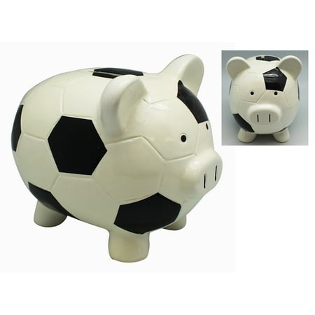 Tigers Fan Piggy Bank - Soccer Ball Themed Ceramic Piggy Bank