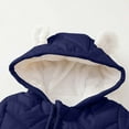 thumbnail image 4 of Baby Toddler Girls Boys Winter Hooded Romper Snowsuit Booties Cotton Jumpsuit Outfits Dark Blue 6-9 Months, 4 of 6