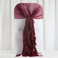 thumbnail image 3 of BalsaCircle Burgundy Premium Solid Curly Chiffon Chair Sashes Wedding Slipcovers, 3 of 6