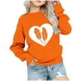 thumbnail image 2 of lkfuzj Unisex Kids Casual Orange Crewneck Long Sleeve Sweatshirt Girls Boys Loose Fashion Tops for 1-12 Years Orange, 2 of 4