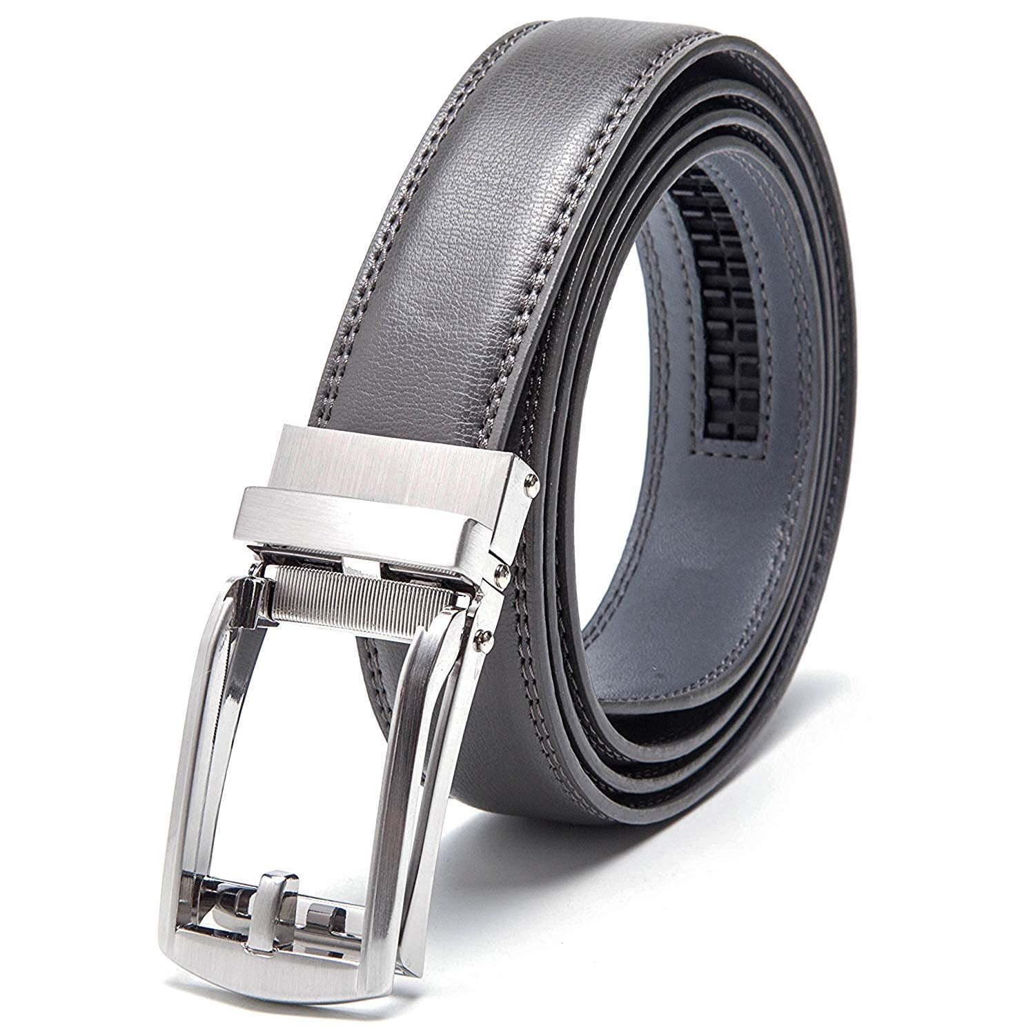 Men/’s Genuine Leather Ratchet Dress Belt for Men Trim to Fit
