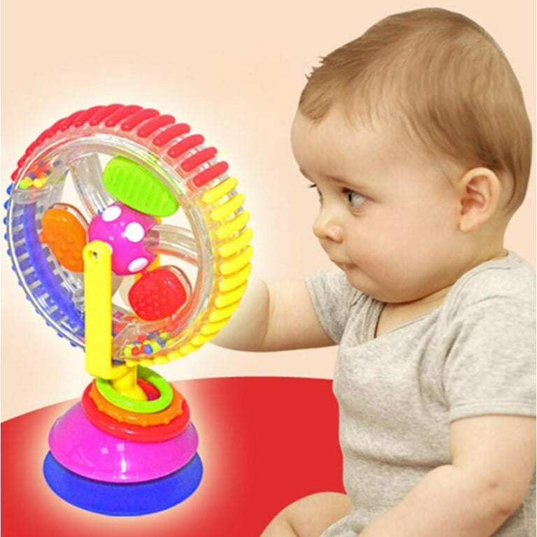 Baby Toys for 6 Months Suction Highchair Rattle Toy Baby Ferris Wheel Rotating Wheel Windmill Bell Toddler PLAY Toys Child Kids Toys Spinning Wheel