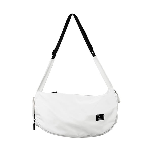 Bolsa de deporte tipo bolsa de viaje, bolsa de fin de semana ligera de poliéster para mujeres y hombres, bolso de hombro semicilíndrico para yoga, natación, viajes de una noche, bolso cruzado