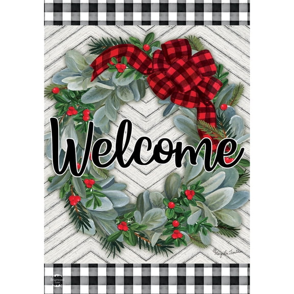 Briarwood Lane Winter House Flag 40x28 For Outdoor Winter Wreath Welcome For Winter House Flag