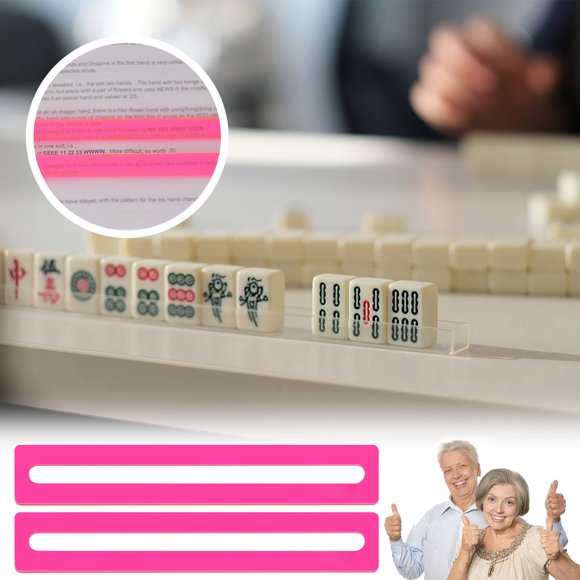 Musbetu Mahjong Line Finder Translucent Ruler for Mahjong Cards Bright Mah Jong Rules Reader And Strategy Guide for Enthusiasts Beginners