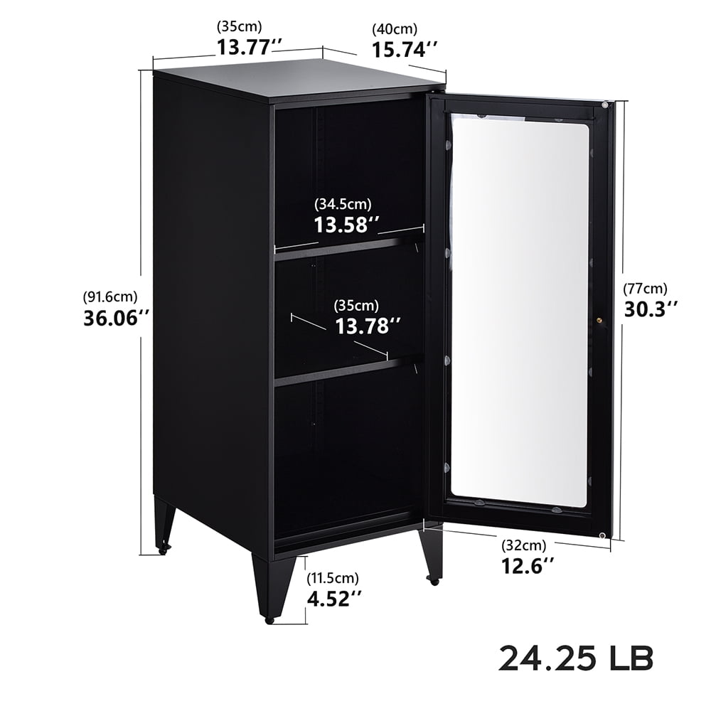 Private Jungle Freestanding Metal Storage Cabinet with 2 Adjustable Shelves and Locking Doors Private Jungle Freestanding Metal Storage Cabinet with 2 Adjustable Shelves and Locking Doors