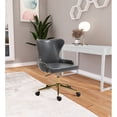 thumbnail image 2 of Meridian Furniture Chaise de Bureau Pivotante Réglable en Cuir Végétalien Gris, 2 of 9
