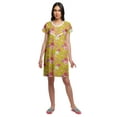 thumbnail image 3 of Moomaya Printed Womens Short Sleeve Nightdress Round Neck Cotton Sleepwear, 3 of 6