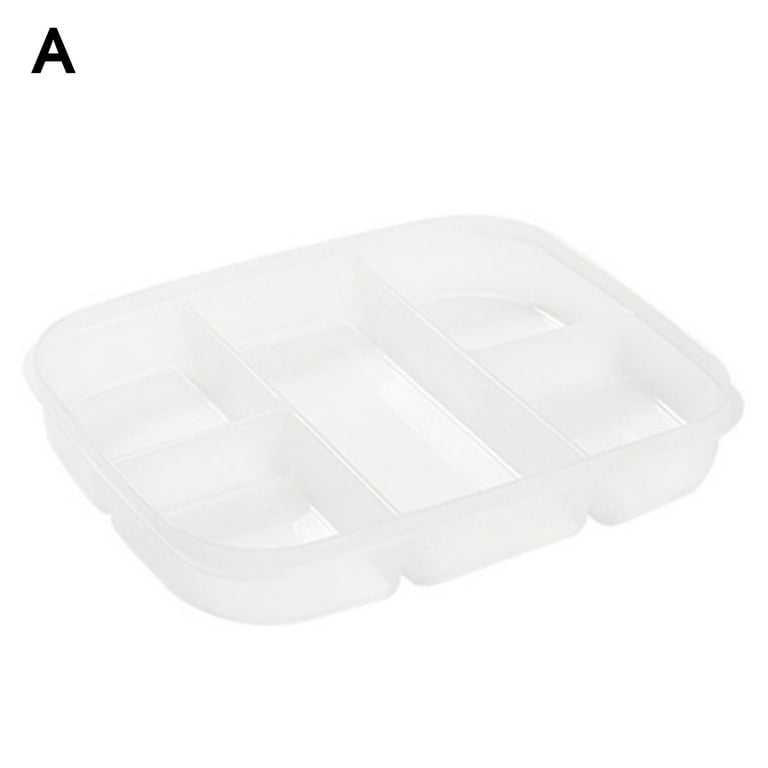 Dicunoy 2 Pack Divided Serving Trays with Lids, 13'' Veggie Tray Container  Bowls, Relish Sectional Plastic Snack Tray with 7 Moveable Compartment for