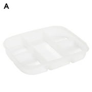 Divided Veggie Tray with Lid Vegetable Storage Square Appetizer Relish Serving Platter with 5/6 Compartment Snack Container