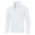 thumbnail image 4 of Goodtrade8 Mens Jackets Quarter Zipper Thin Sweater Coat Plain Casual White Stand Collar Outdoor Mens Coats Big and Tall, 4 of 5