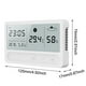 thumbnail image 3 of Toystoory Medidor de temperatura y humedad, función de reloj transparente, higrómetro de pantalla táctil, termómetro electrónico recargable Electrodomésticos, 3 of 6